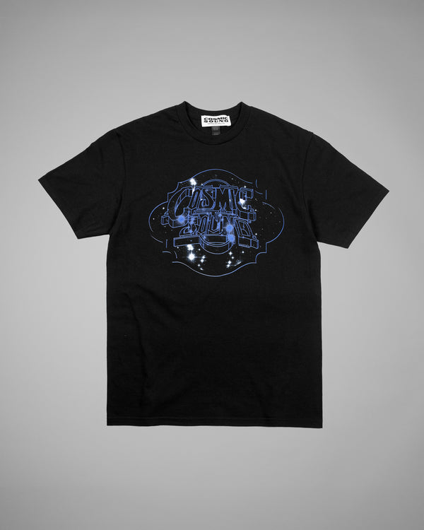 COSMIC SOUND BLUE STARS T-SHIRT BLACK