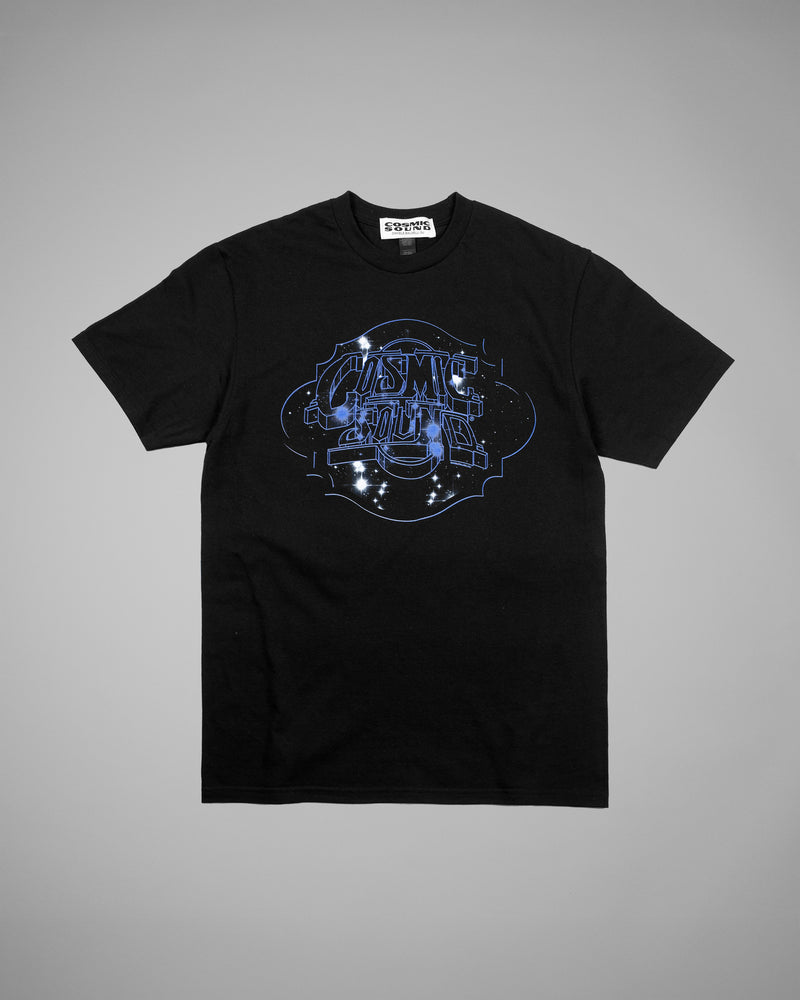 COSMIC SOUND BLUE STARS T-SHIRT BLACK
