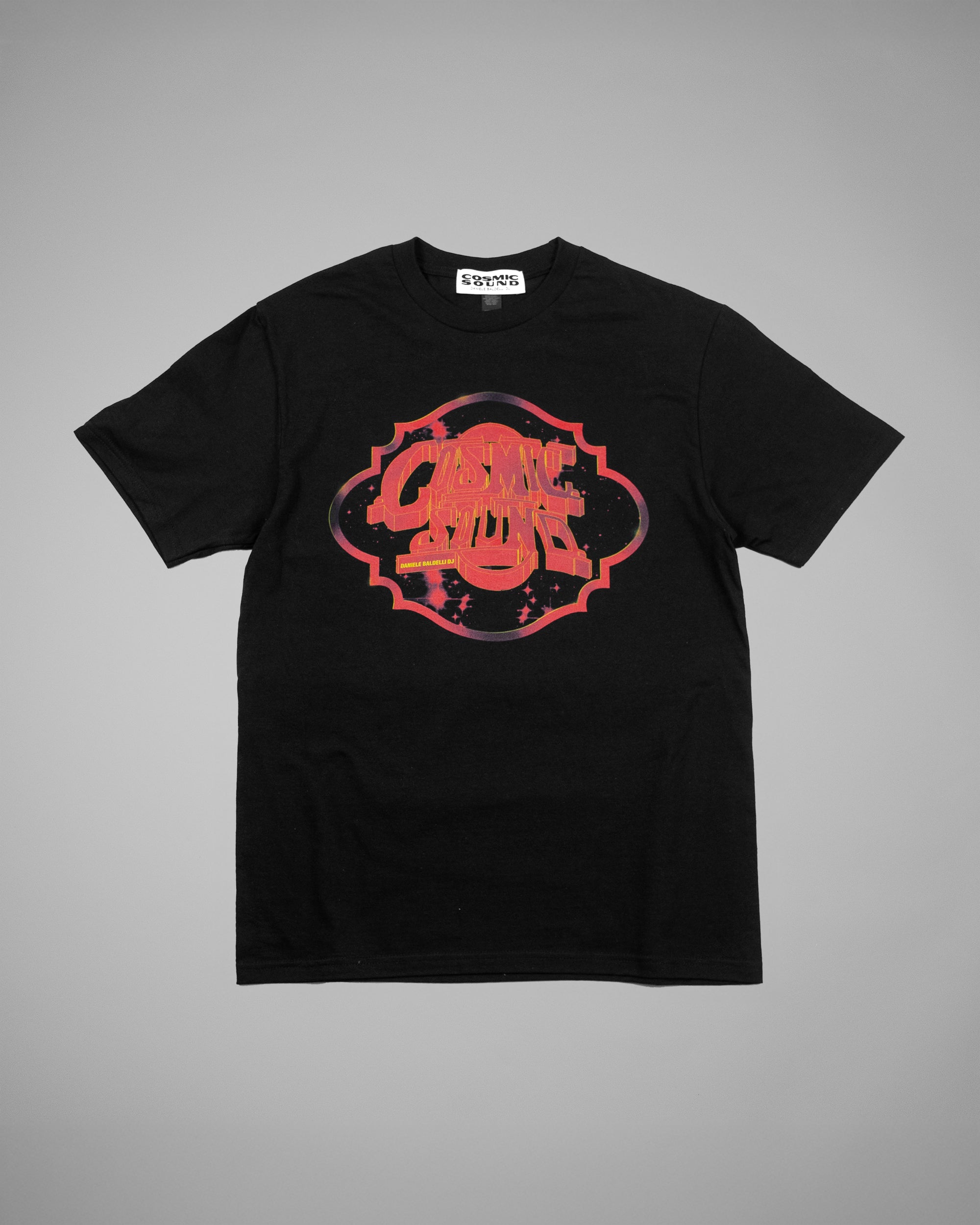 COSMIC SOUND RED STARS T-SHIRT BLACK
