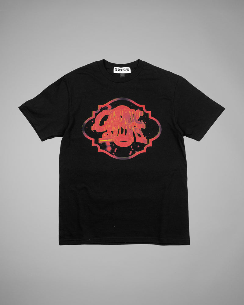 COSMIC SOUND RED STARS T-SHIRT BLACK