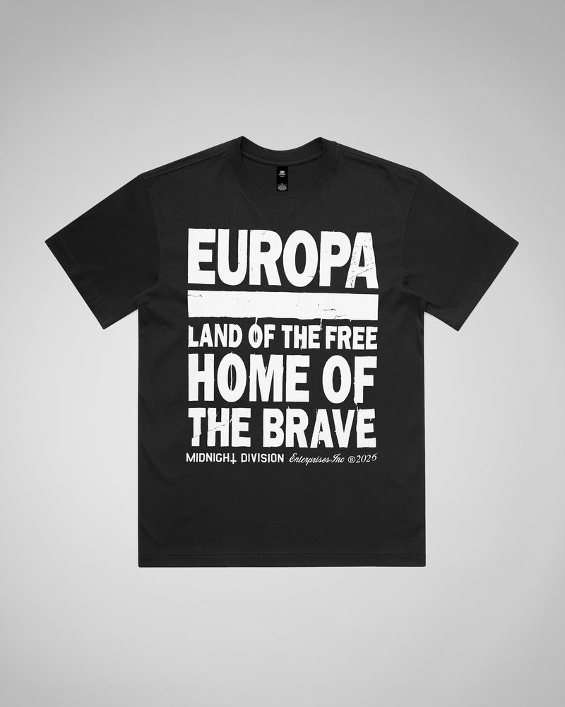 MIDNIGHT DIVISION EUROPA T-SHIRT BLACK
