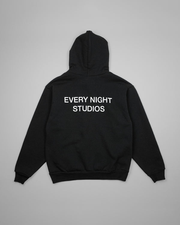 MOON LOGO HOODIE SVART