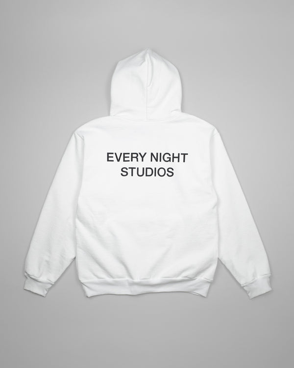 MOON LOGO HOODIE WHITE