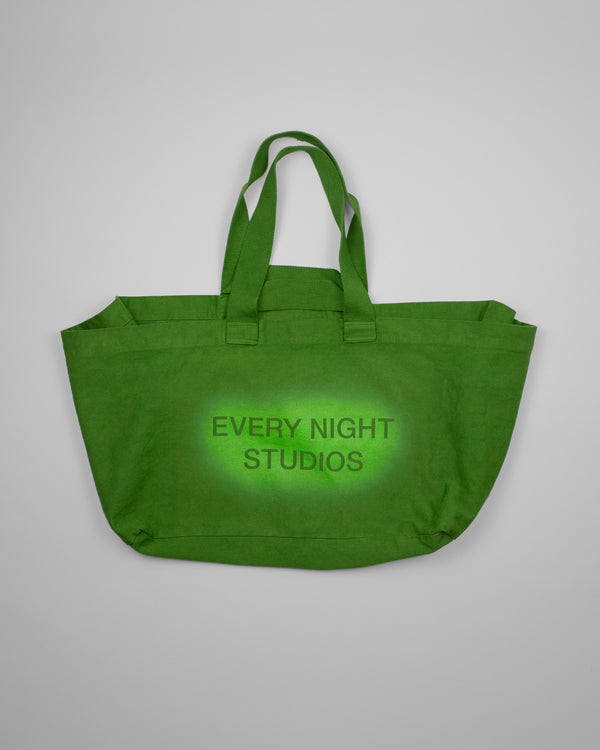 STENCIL LOGO OVERSIZE TOTE GREEN